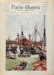 The International Marine Exhibition of the Havre in 1887. Engraving from 1887 in Paris-Illustrous Journal Weekly