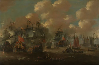 The Battle of the Sound with the Eendracht Engaging Two Swedish Warships