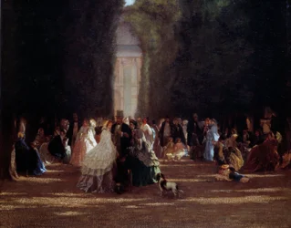 The alleyway of leaflet to the Tuileries under the Second Empire. Anonymous painting
