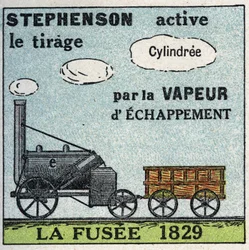 The locomotive: the rocket invented by George Stephenson in 1829