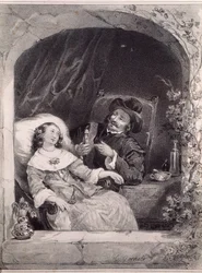 The visit of the doctor to a young lady