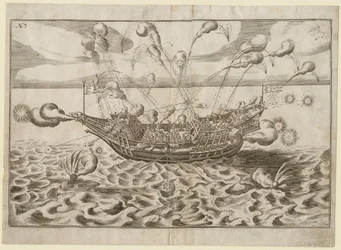 Turkish Warship in Combat