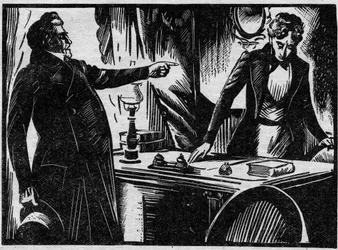 Various facts: the arrest and trial in the Hérault court of Edmond Couty Lappommerais, who murdered several of his mistresses by poisoning in 1863. Illustration from “Le Petit Journal illustré”, 1931