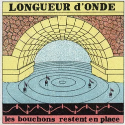 Vibratory movements: wavelength. A stone that falls into the water lowers and then lifts the water level, plugs in the water go up and down but remain in place. Anonymous illustration from 1925. Private collection.