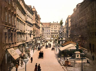 Vienna in 1901. Der Graben. Photochrome