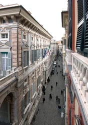 View of Via Garibaldi or Strada Nuova, Genoa, Italy