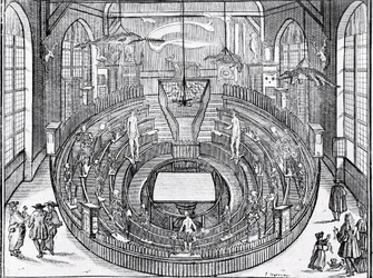View of an anatomical theatre probably at Leiden University in the early 17th century