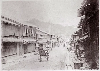 View of a Village Street in China - Photograph of the Beginning of the 20th Century - Private Collection