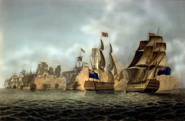 View of the Battle of Cape Saint-Vincent on 14/02/1797 (engraving, 1798)
