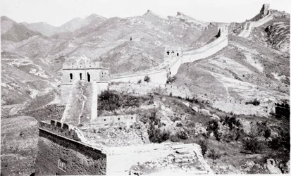 View of the Great Wall of China. Photograph of the early 20th century