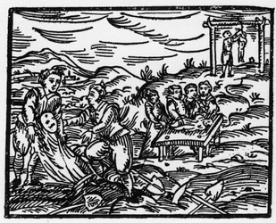 Witches Deterring the Dead in a Cemetery - 