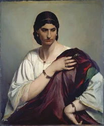 Lucrezia Borgia; Portrait of a Roman Woman in White Tunic and Red Robe, c.1862-66