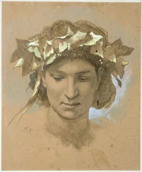 Female Head, Ivy-Crowned. Study for the Painting 