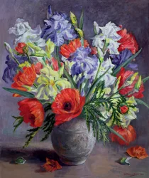 Poppies and Irises
