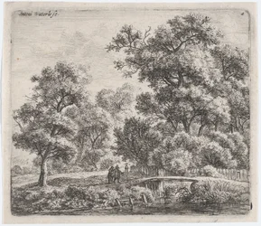 A Man and a Woman Near a Small Bridge, 17th Century