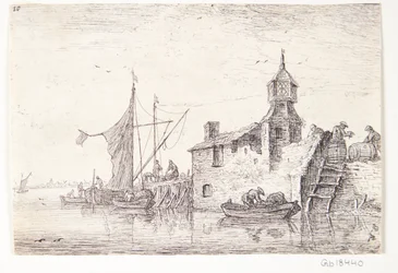 Landing Place with Building with a Tower
