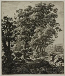 Hagar Comforted by the Angel, from Six Large Upright Landscapes with Scenes from the Old Testament