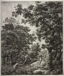 Six large upright landscapes with scenes from Ovid