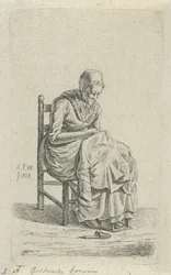 Woman Mending on a Chair