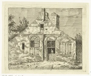 Man in Old House Looking Out Over the Door