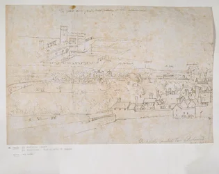 Sheet of Studies of the Palaces of Hampton Court and Richmond and Surrounding Countryside
