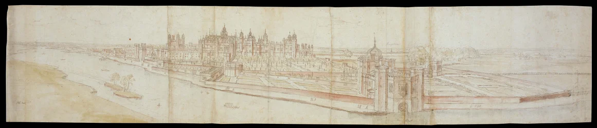 View of Hampton Court Palace from the South, with the River in the Foreground, 1558