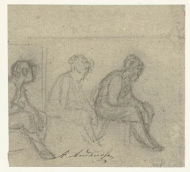 Three Studies of a Seated Woman
