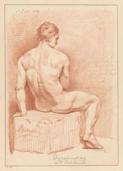 Sitting Male Nude, Seen from the Back (3rd Prize 1769)