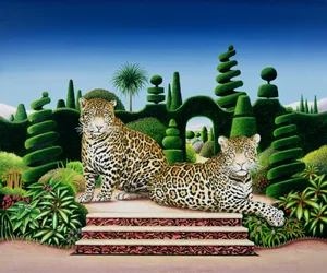 Jaguars in a Garden