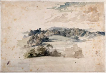 An English Landscape of Meadows and Wooded Hills
