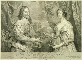 Charles I and Henrietta Maria (engraved by George Vertue)