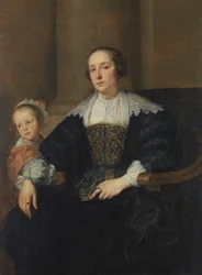 Portrait of Anna van Thielen with her daughter Anna Maria