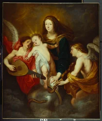 The Virgin and Child Triumphing over Sin with Two Musical Angels