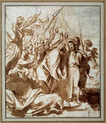 The arrest of Christ. Drawing by Anton Van Dyck