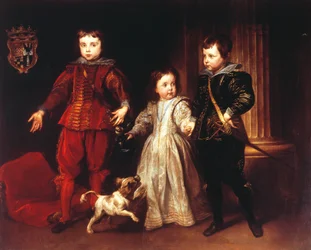 Three Children with Dog