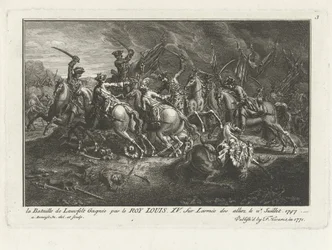 View of the Battle of Lauffeldt (Lafeld, near Maastricht) on 2 July 1747 during the War of Austrian Succession