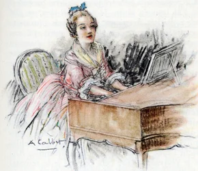 Charlotte Playing Harpsichord