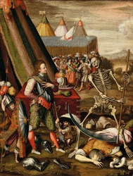 The Dialogue of the Prince with Death. Allegory of the Horrors of War