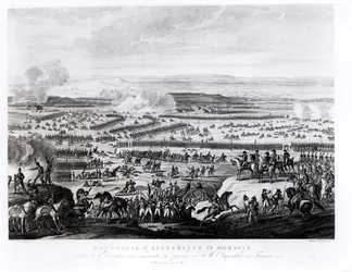 The Battle of Austerlitz in Moravia, 2 December 1805, engraved by Antonio Verico