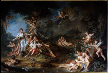 The Enchanting Armide Who Wants to Stab Renaud Will Cede to Love (The Sleep of Renaud). Illustration of a Scene from The Jerusalem Delivered