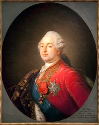Portrait of Louis XVI, King of France. Painting from the workshop of Antoine Francois Callet. 1786. Paris, Musee Carnavalet