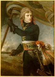 Napoleon Bonaparte at the bridge of Arcole
