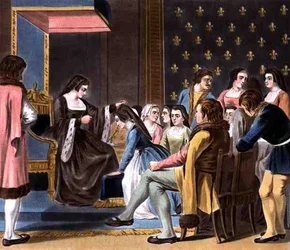 Institution of the Order of Franciscan Nuns by Anne of Brittany, Engraved by Jean Baptiste Morret