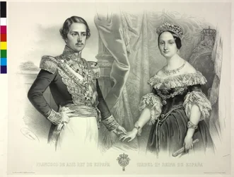 Queen of Spain and Her Husband Franz Isabella II