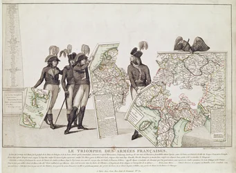 The Triumph of the French Armies, Napoleon and His Generals Holding Maps of Their Victories at the Time of the Peace of Loeben, 18th April 1797