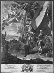 Frederick II and His Nephew Frederick William II, Engraved by Johann Probst