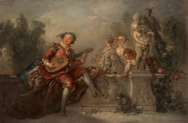 Lute Player with Company in a Park