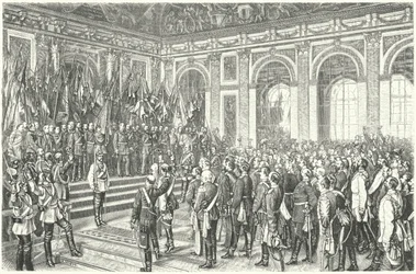 Wilhelm I of Prussia proclaimed Emperor of Germany at Versailles