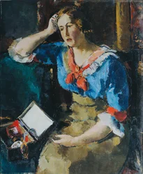 Seated Lady in Blue Blouse