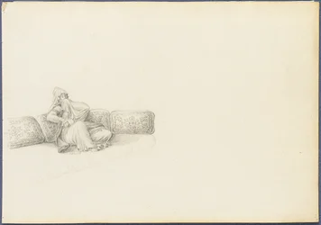 Presumed Portrait of Sultana Hadigé seated on a sofa
